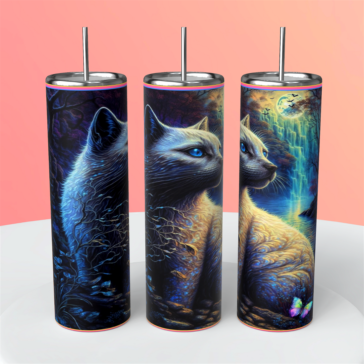 Cat tumbler - Handmade with love