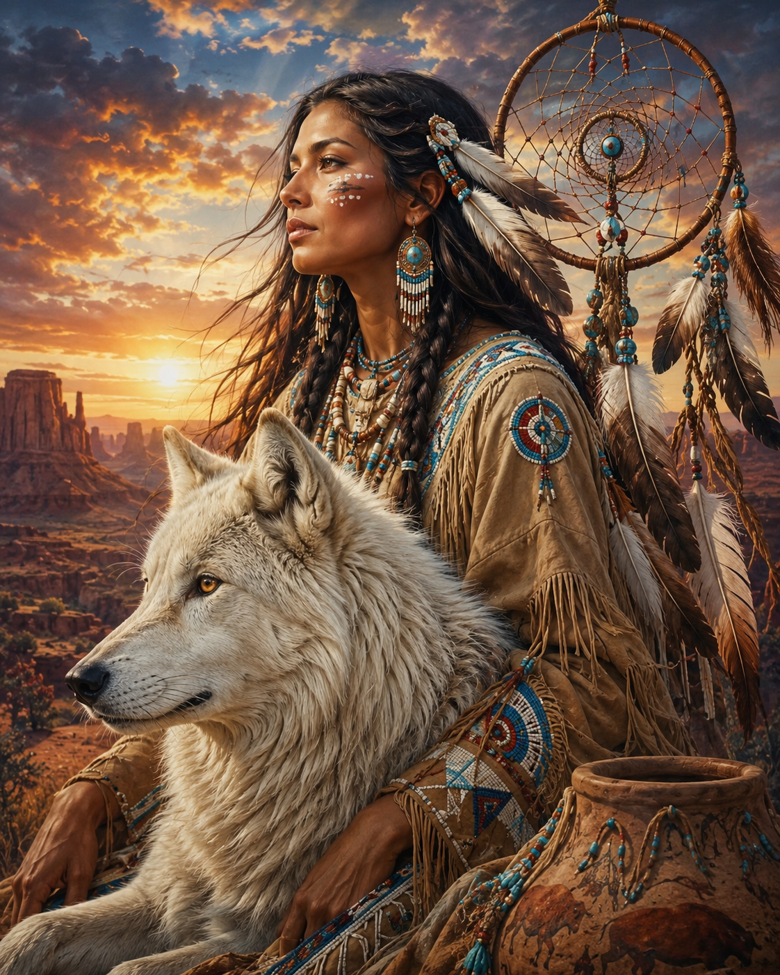 wolves and owl