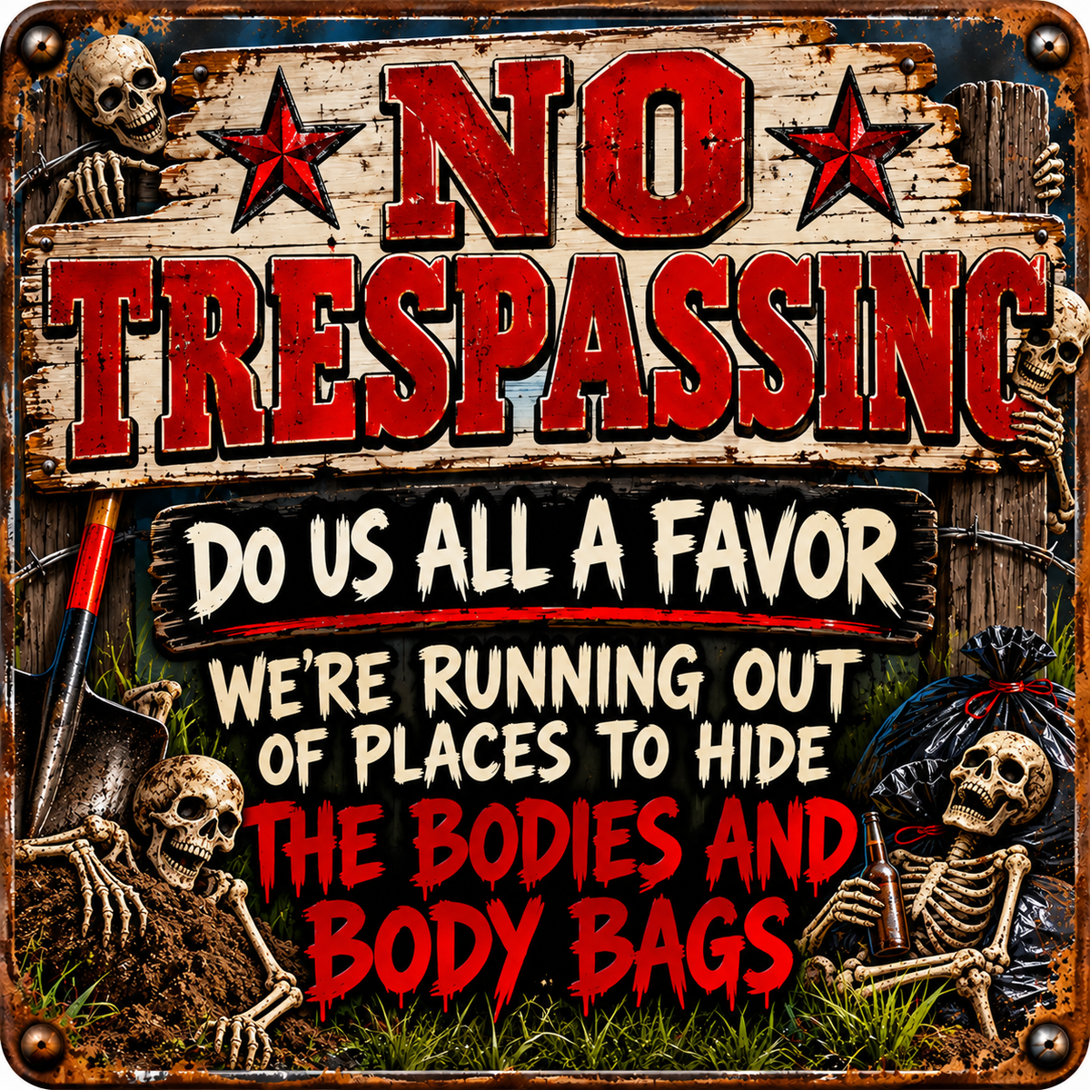 No trespassing signs