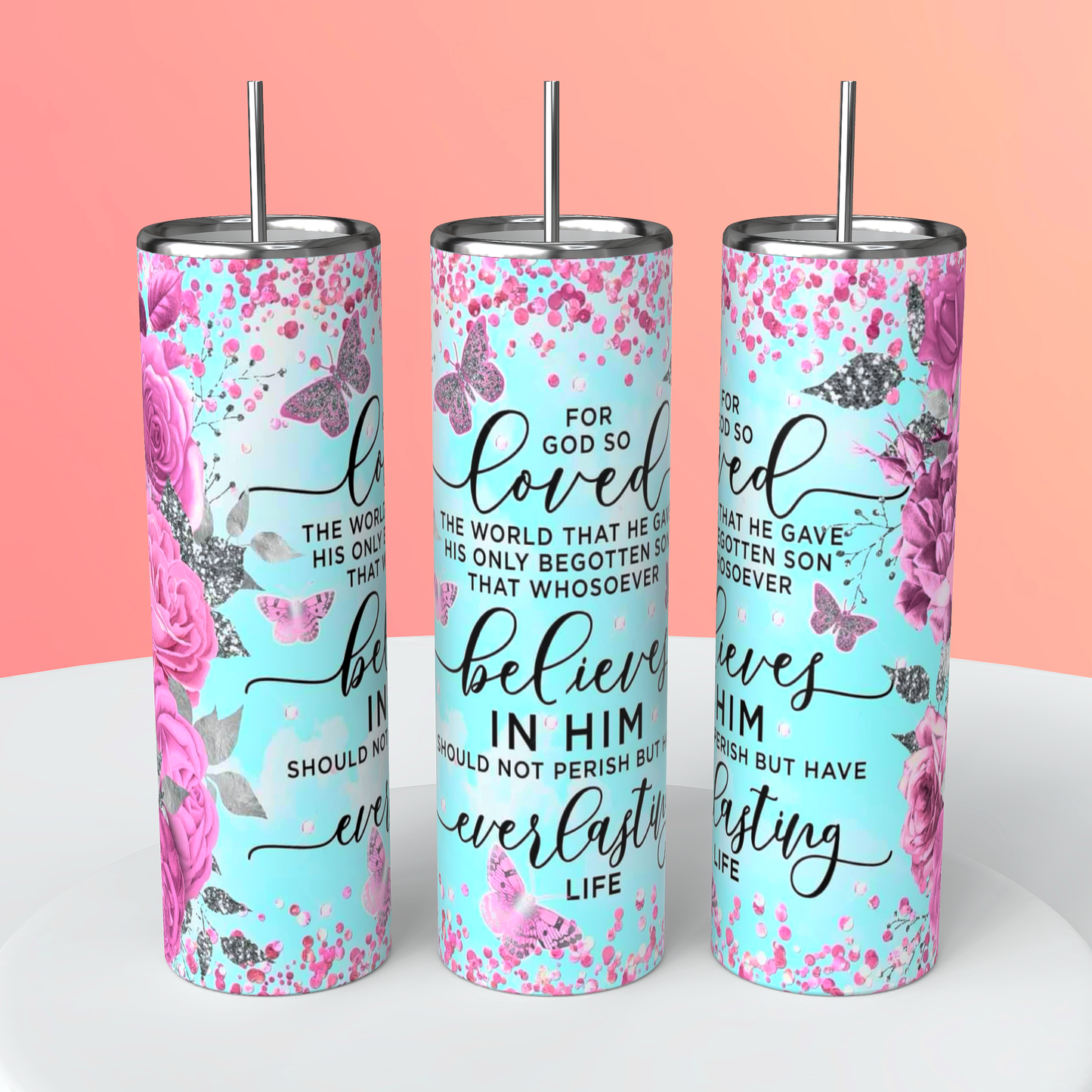 Personalized Christian Tumbler - Customizable Stainless Steel Tumbler Cup