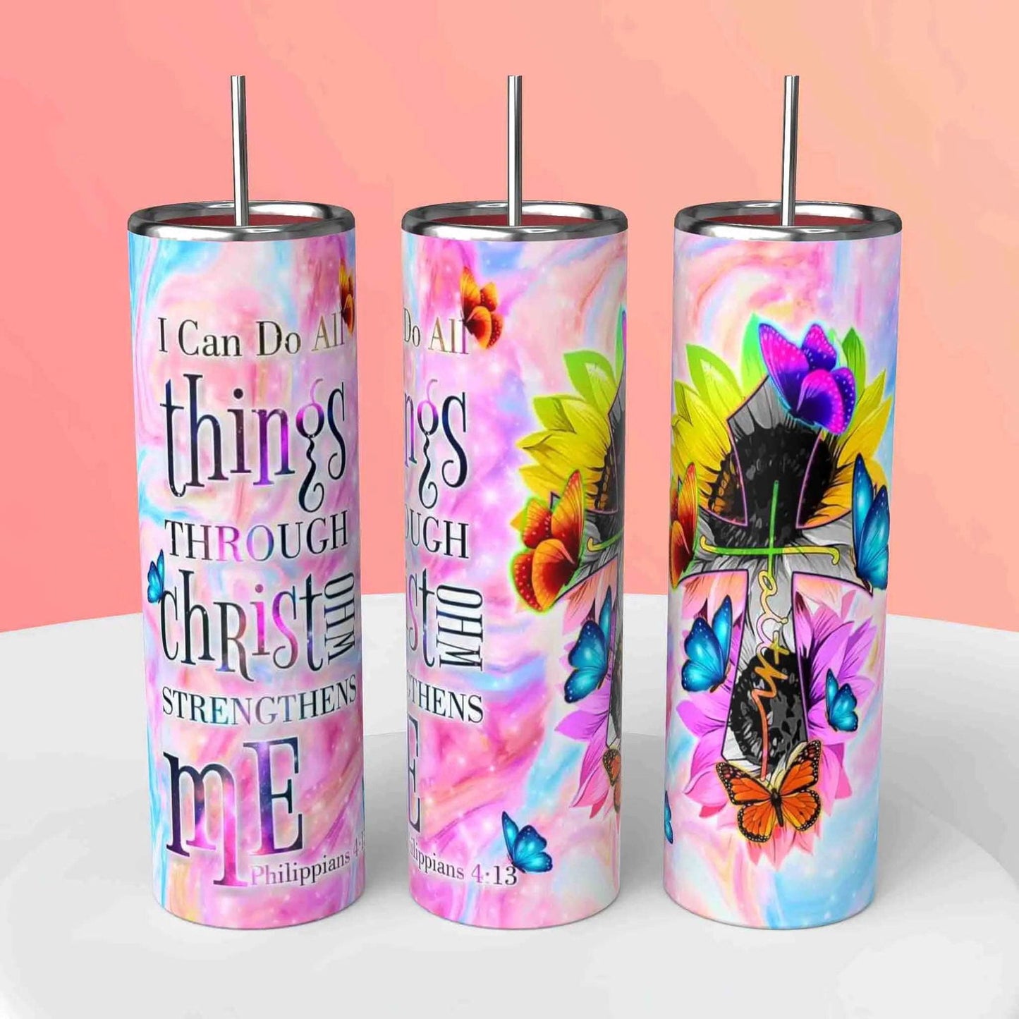 Personalized Christian Tumbler - Customizable Stainless Steel Tumbler Cup - Handmade with love