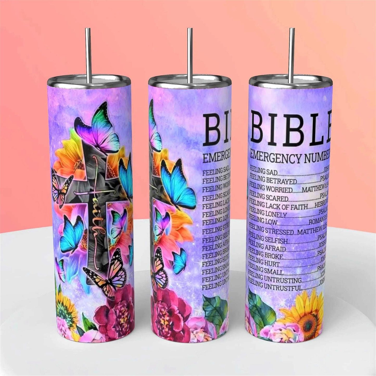 Personalized Christian Tumbler - Customizable Stainless Steel Tumbler Cup - Handmade with love