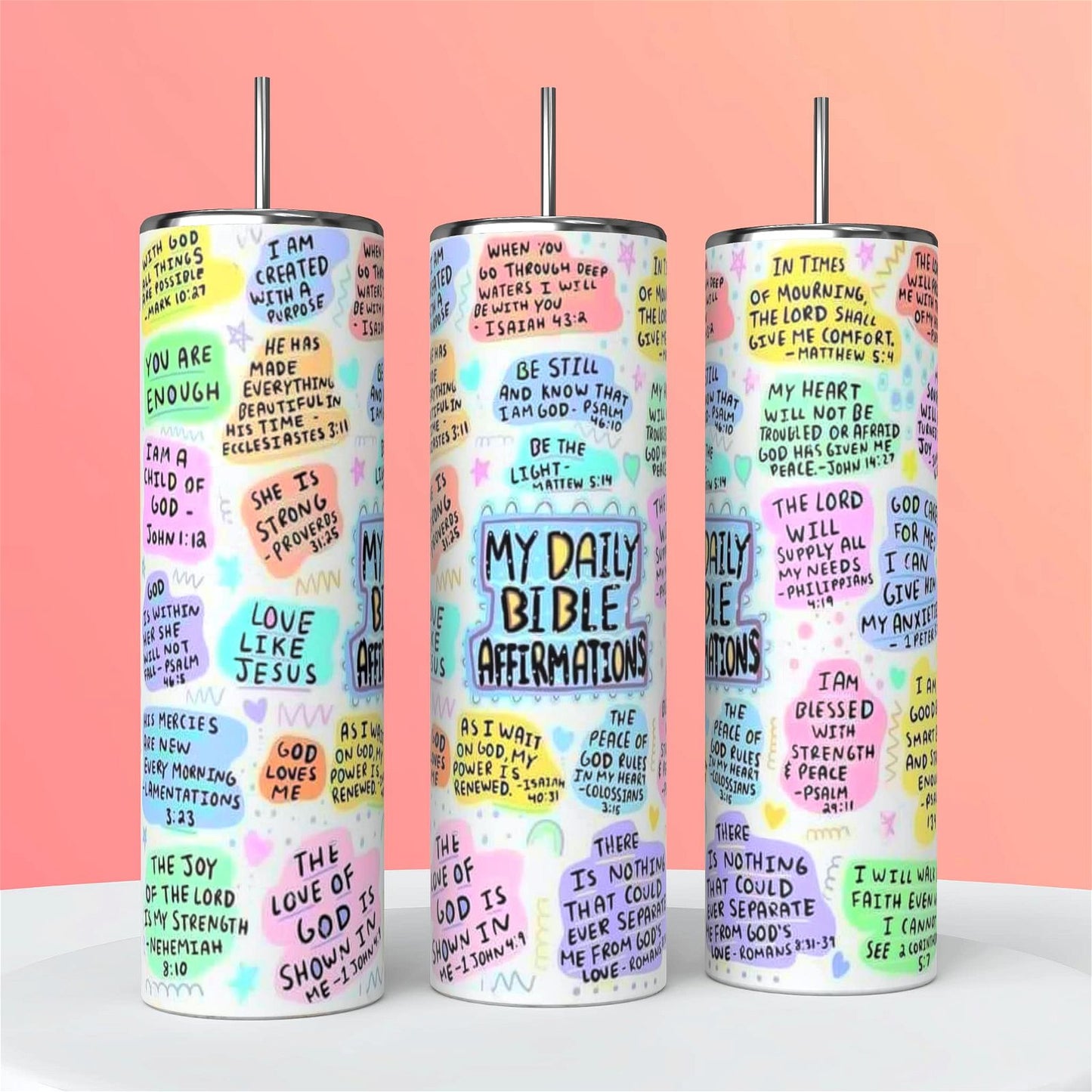 Personalized Christian Tumbler - Customizable Stainless Steel Tumbler Cup - Handmade with love