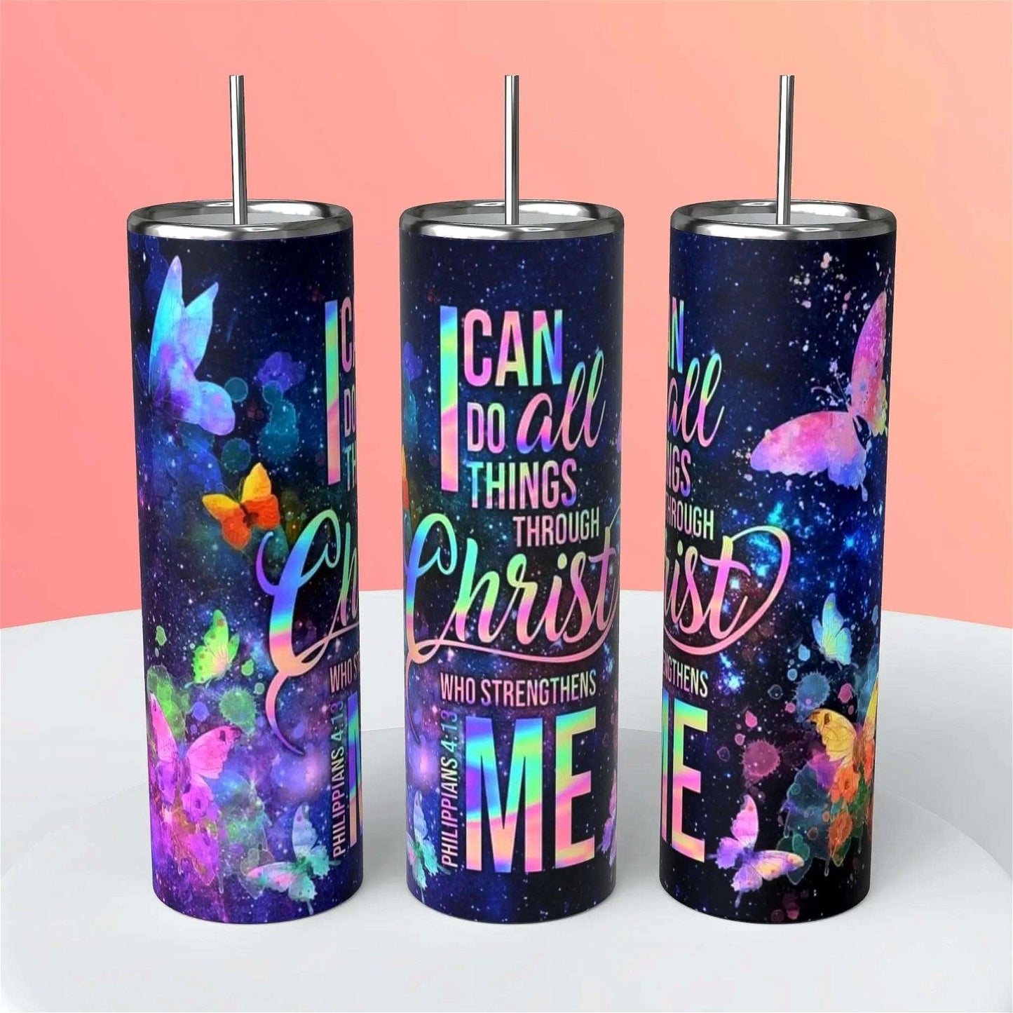 Personalized Christian Tumbler - Customizable Stainless Steel Tumbler Cup - Handmade with love