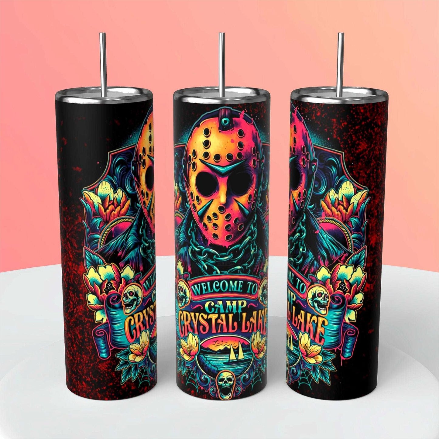 Spooky Delight: Halloween Tumbler for Horror Fans - Pennywise Inspired Design - Multiple Sizes Available (12oz-30oz) - Handmade with love