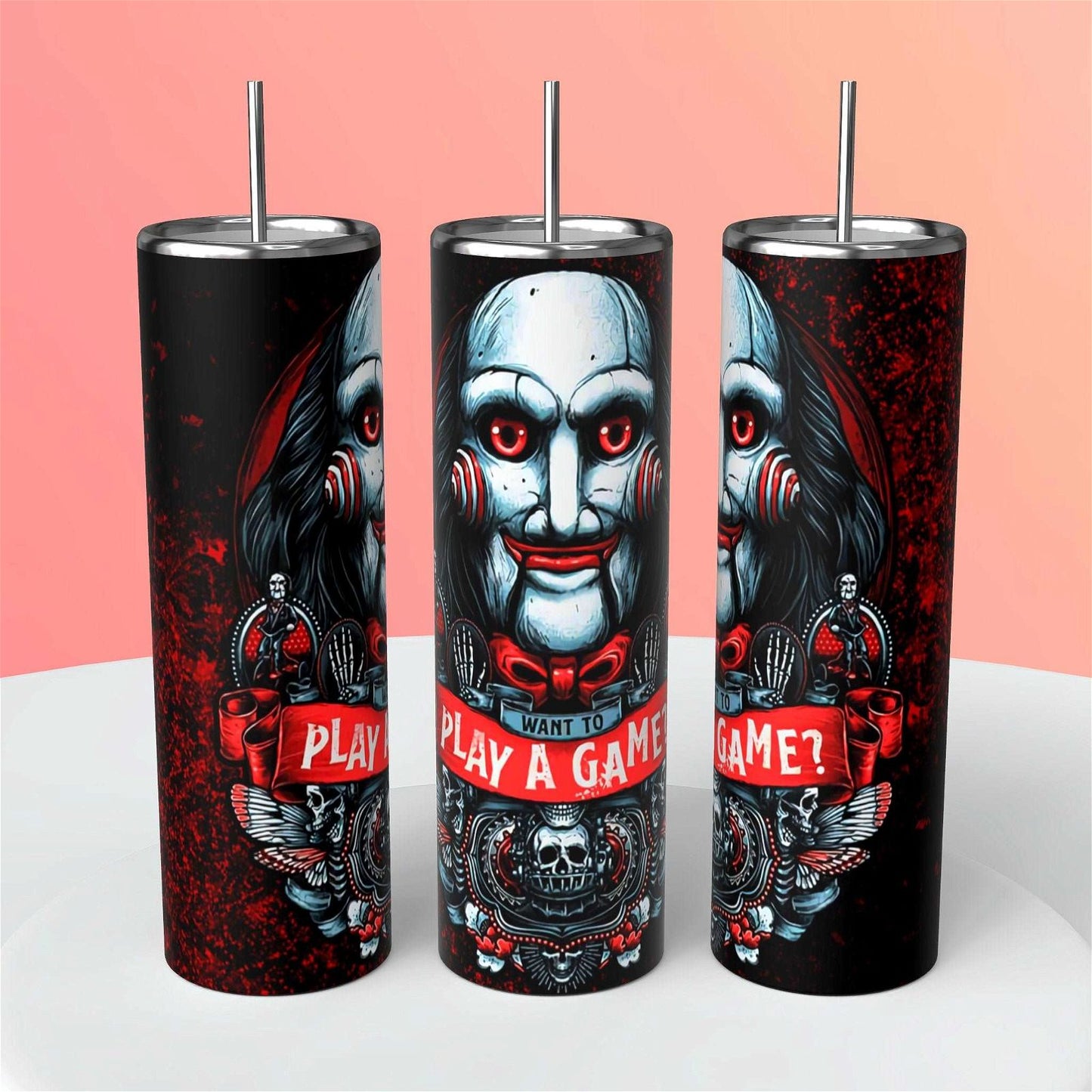Spooky Delight: Halloween Tumbler for Horror Fans - Pennywise Inspired Design - Multiple Sizes Available (12oz-30oz) - Handmade with love